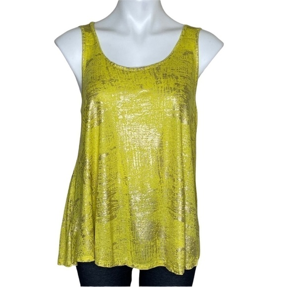 Jennifer Lopez yellow metallic tank top, medium - Picture 2 of 7